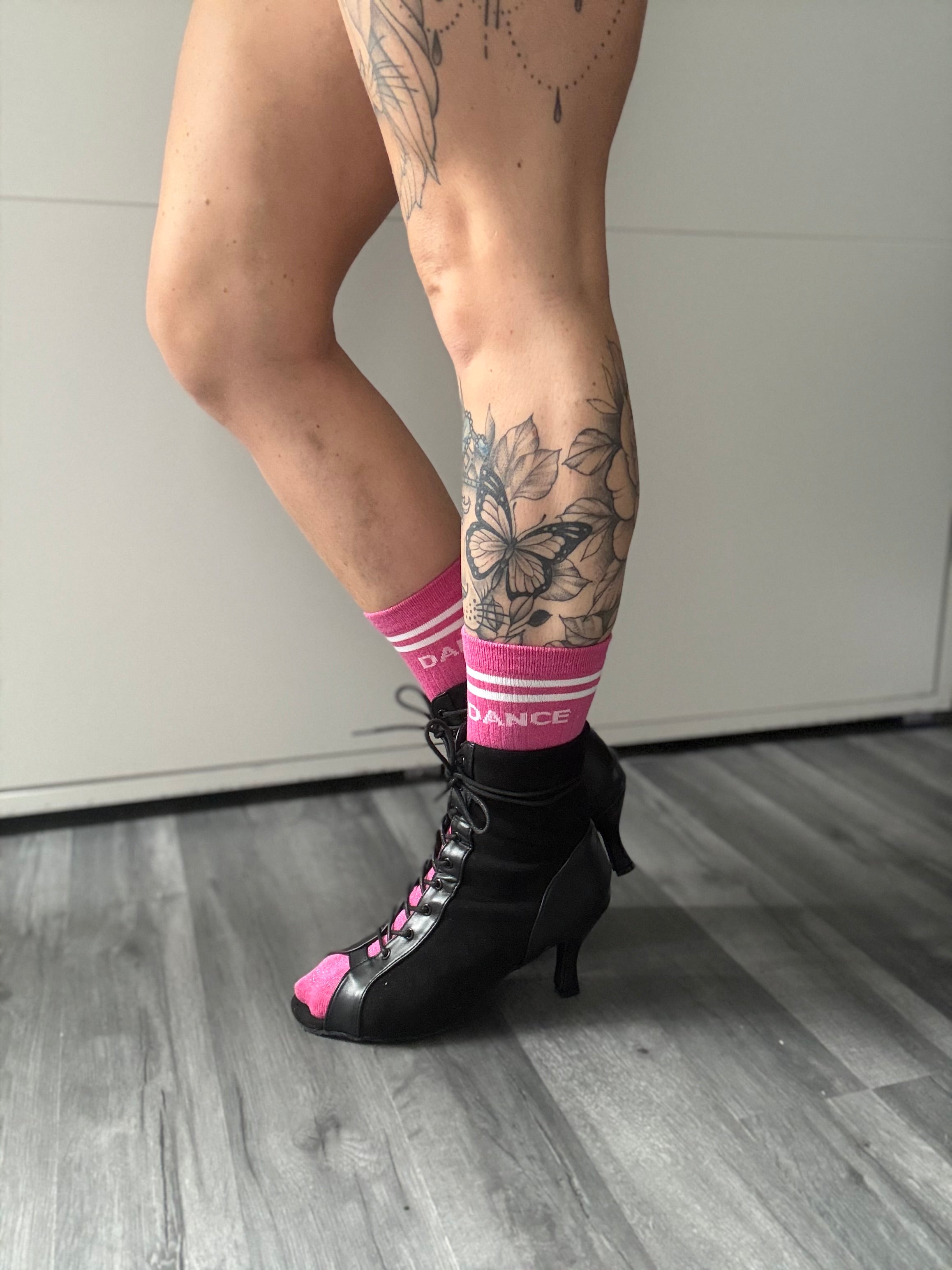 Dance Combed Cotton Glitter Socks in Hot Pink