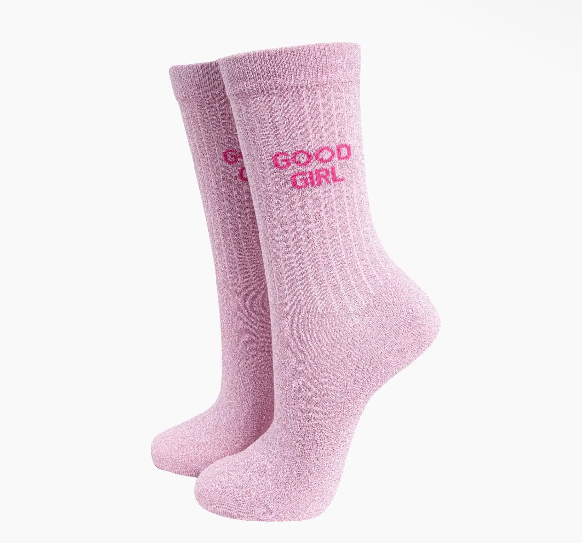 Good Girl Combed Cotton Glitter light Pink Socks