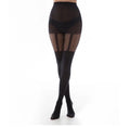 Plain Stripe Suspender Tights