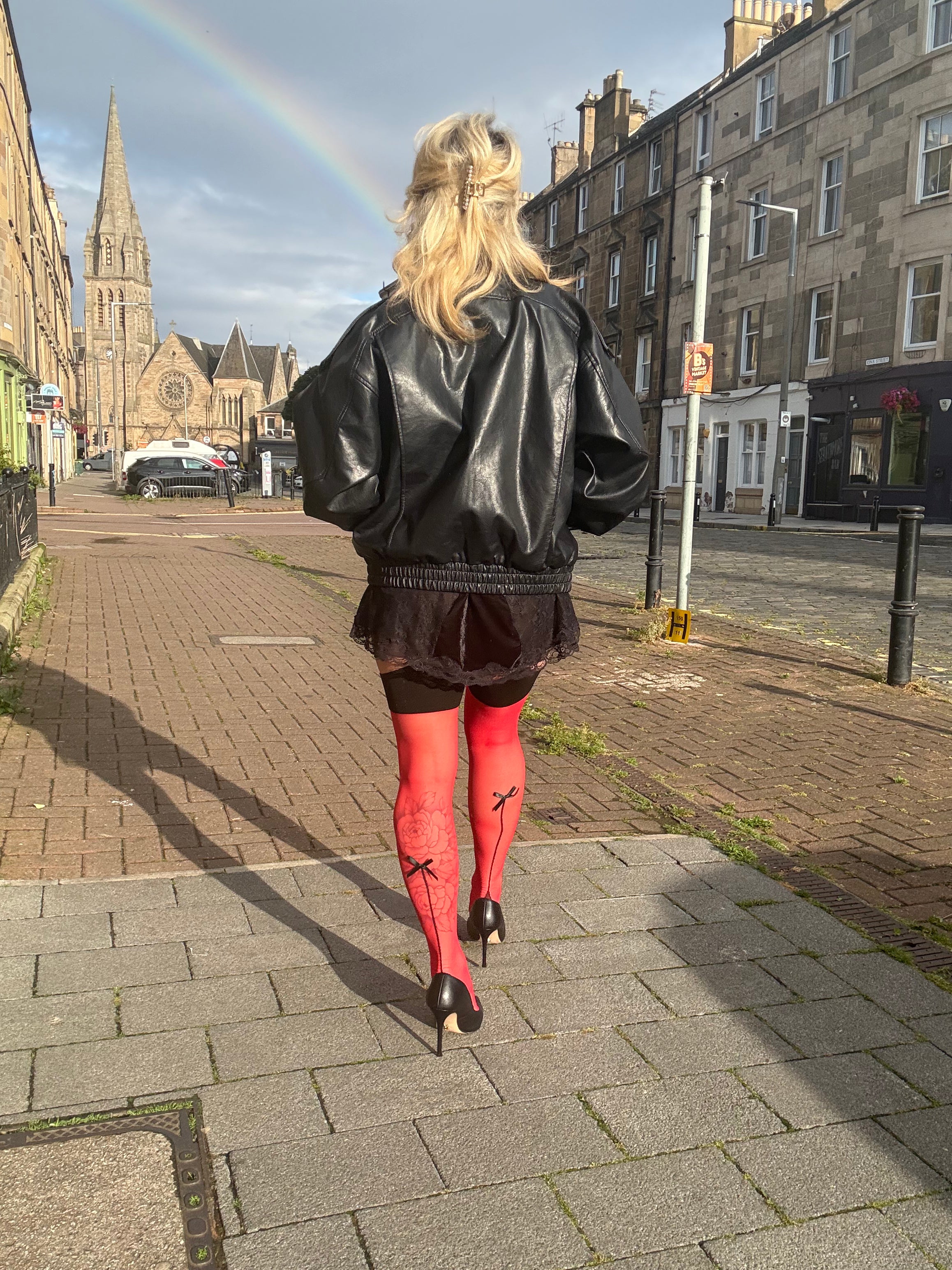 Entice Premium Seamed Stockings With Back Black Bow